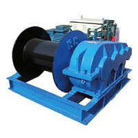 Electric Winch Machine - Standard Size, Blue Color | Electric Power Source, Heavy-Duty Design for Industrial & Construction Applications