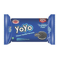 Yoyo Choco Vanilla Flavoured Biscuits - Semi-soft Round Cookies | Sweet Chocolate Flavor, Conveniently Packaged In A Box