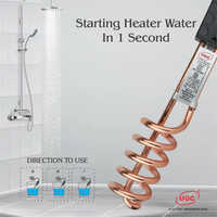 1000w Immersion Water Heater - Copper Heating Elements, 8x37x8 Cm, White Plastic Insulation, Lightweight 420g, Industrial Use, Warranty Included