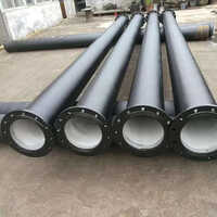 Cast Iron Double Flanged Pipe - Custom Size, Round Shape, Non-alloy Material, Sleek Black Color, Warranty Included