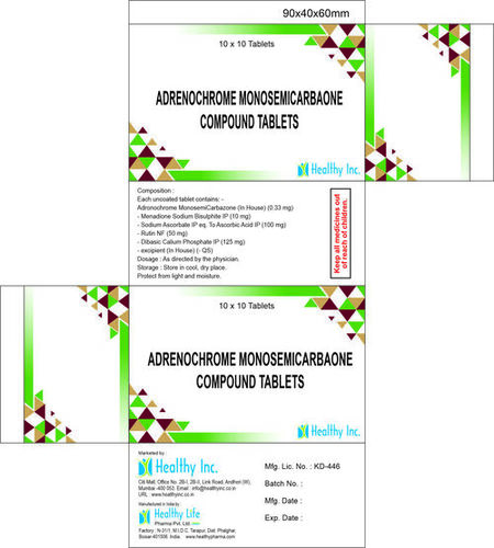 Adrenochrome monosemicarbazone compound tablets