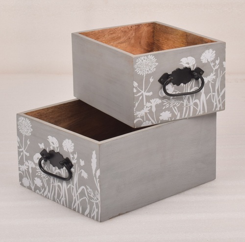 Wooden Rectangular Caddy