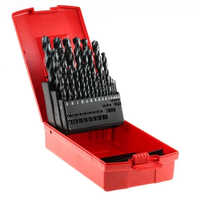 Drill Bit Set - Durable Metal, Different Sizes , Sleek Black Color For Industrial Use