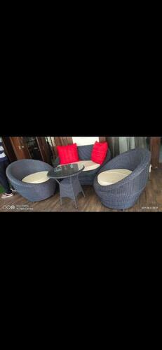 Outdoor Patio Seating Set 2 Chairs And 1 Table Set