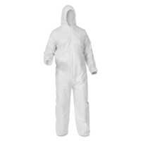 Disposable Coverall Suit - Polyester Material, White Color | Water Proof, Unisex, Safety Usage, Warranty Included