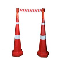 Retractable Traffic Cone Topper - Color: Red / Yellow