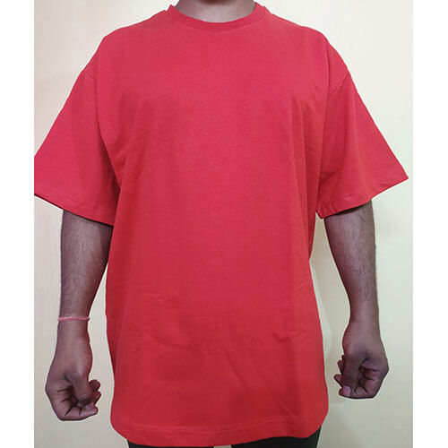 Plain Oversized T-Shrits Red