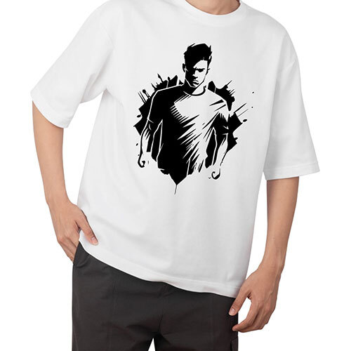 WHITE CUSTOMIZED OVERSIZED T-SHIRT