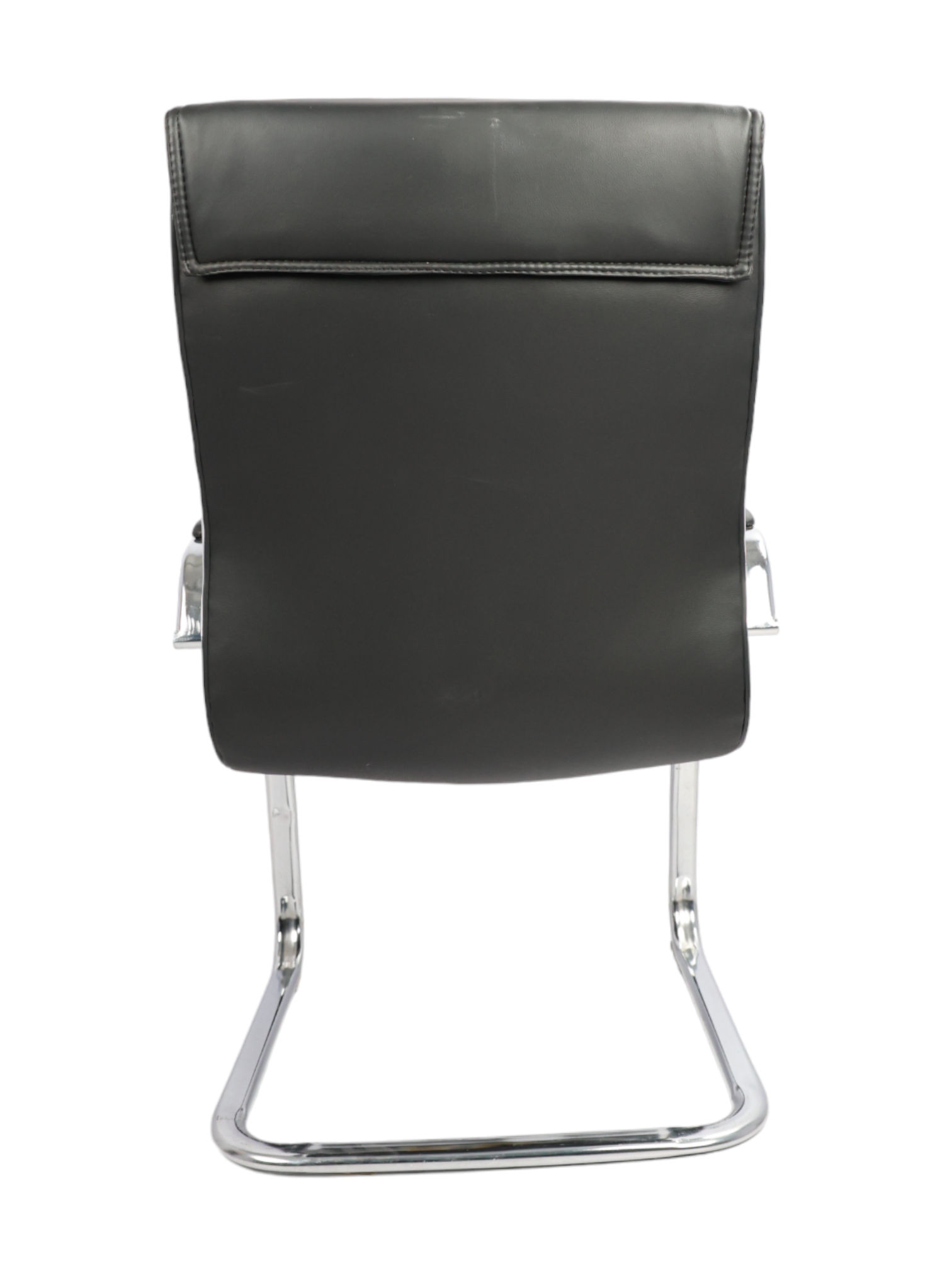 Adhunika Steel Black Visitor Chair For Office With Cushion Seat (23x23x39)