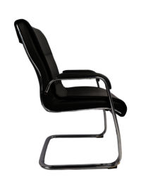 Adhunika Steel Black Visitor Chair For Office With Cushion Seat (23x23x39)