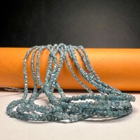 Blue Uncut Row Diamond - 16 Inch Strand, 2.00-2.80 Mm Aaa+ Quality Green Gemstones For Jewelry, Personalized Beads Gift