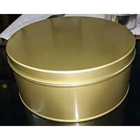 Dream Cake Tin Container - Tinplate 175 Mm Dia X 65 Mm Height, Golden Finish, Round Shape, Color Customized Inside & Outside | Packaging For 1 Kg To 5 Kg