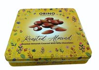 Printed Chocolate Tin Container - Tinplate, 175mm Dia X 65mm Height, Yellow Color Customization , 1kg To 5kg Capacity For Cakes, Cookies & Cashews