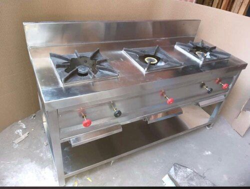 Stainless Steel Industrial Three Burner Gas