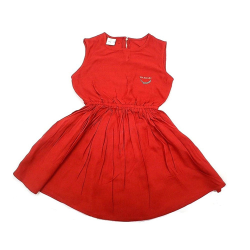 Girls Red Cotton Frocks