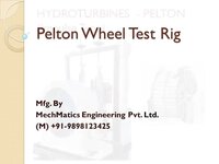 Pelton Impeller Turbine Test Rig