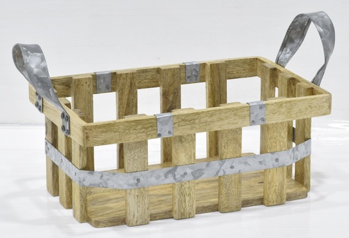 Rectangular Caddy With Natural Finish