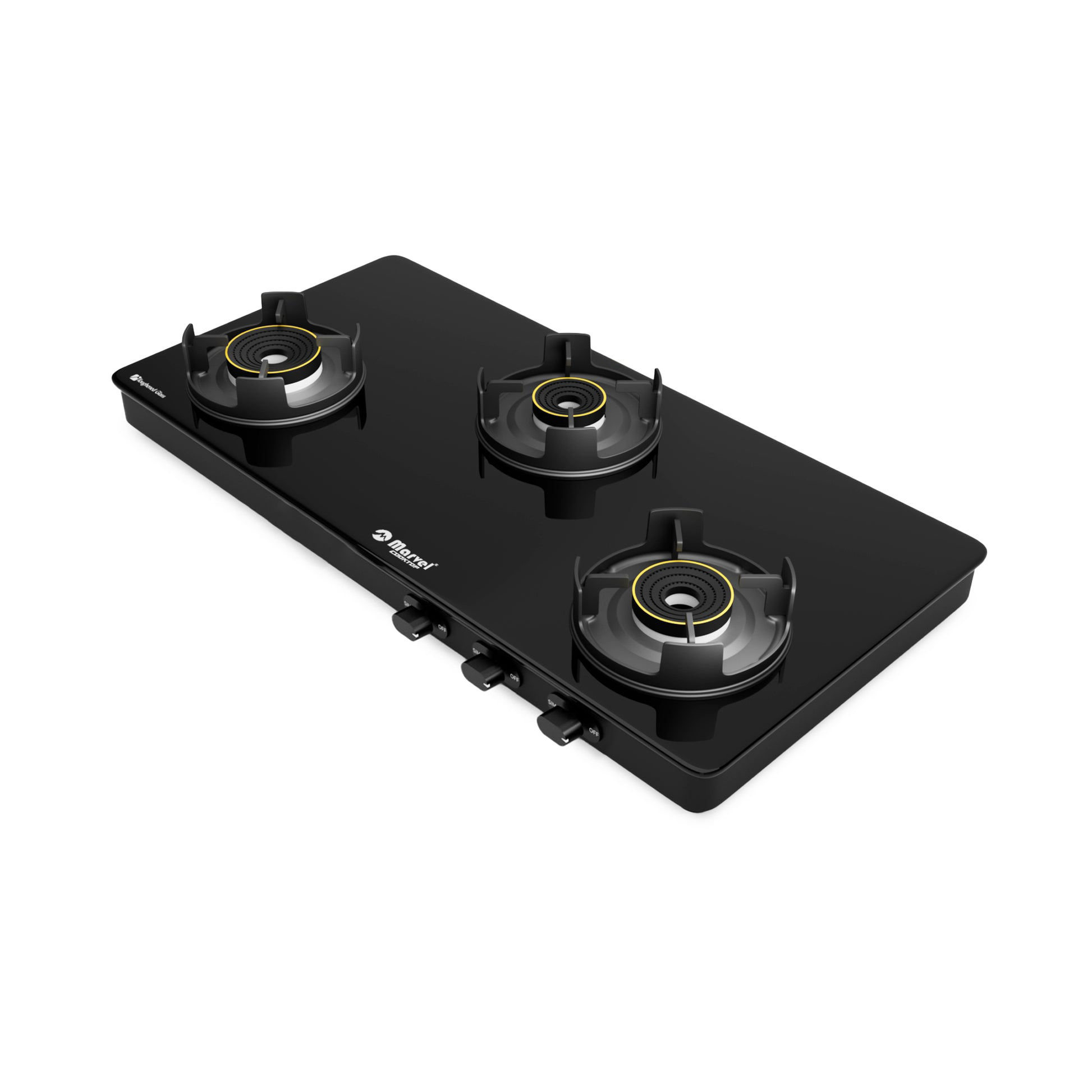 3 Burner Premium Full Black Gas Stove - Black Panther 3515