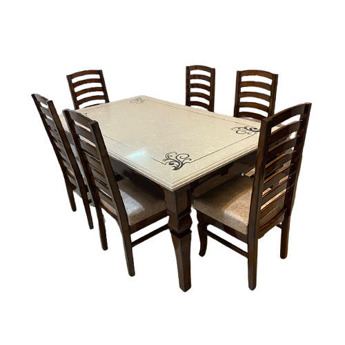6 Seater Wooden Dining Table Set For Hotel