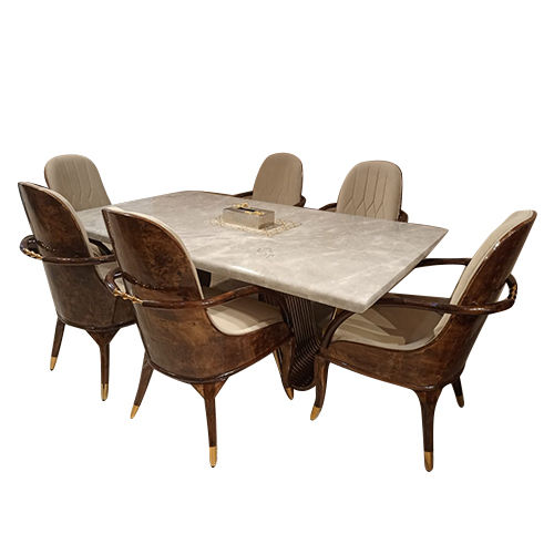 6 Seater Luxury Wooden Wooden Dining Table Set