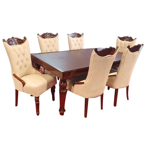 6 Seater Dining Table Set - High-Quality Handmade Plywood, Modern Rectangle Design, Custom Color Options, No Assembly Required, Durable Warranty