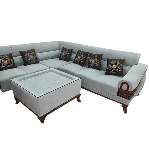6 Seater Modern Wooden L Shape Sofa Set