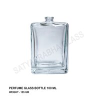 100 Ml Perfume Bottle - 100 Ml Square, Transparent Glass | Height 90 Mm, Width 59 Mm, Weight 185 Gm, Suitable For Perfume Packaging