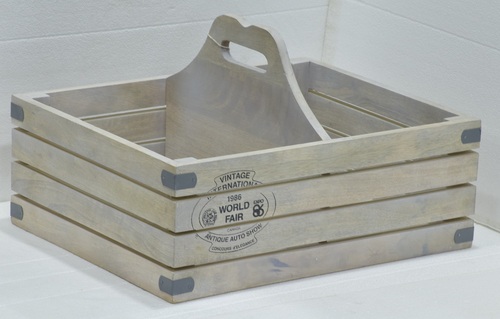 Single Wooden Caddy With Metal Strip