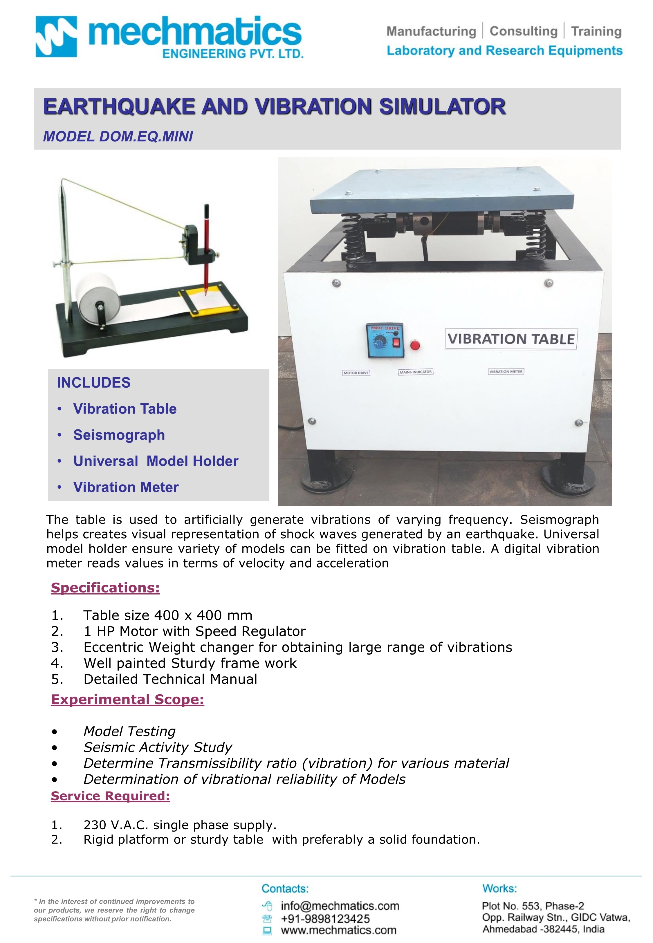 Earthquake And Vibration Simulator