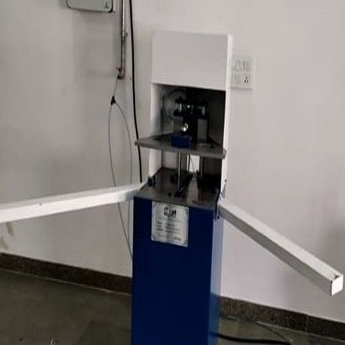 Blue Automatic Top And Bottom Corner Cleaning Machine For Upvc