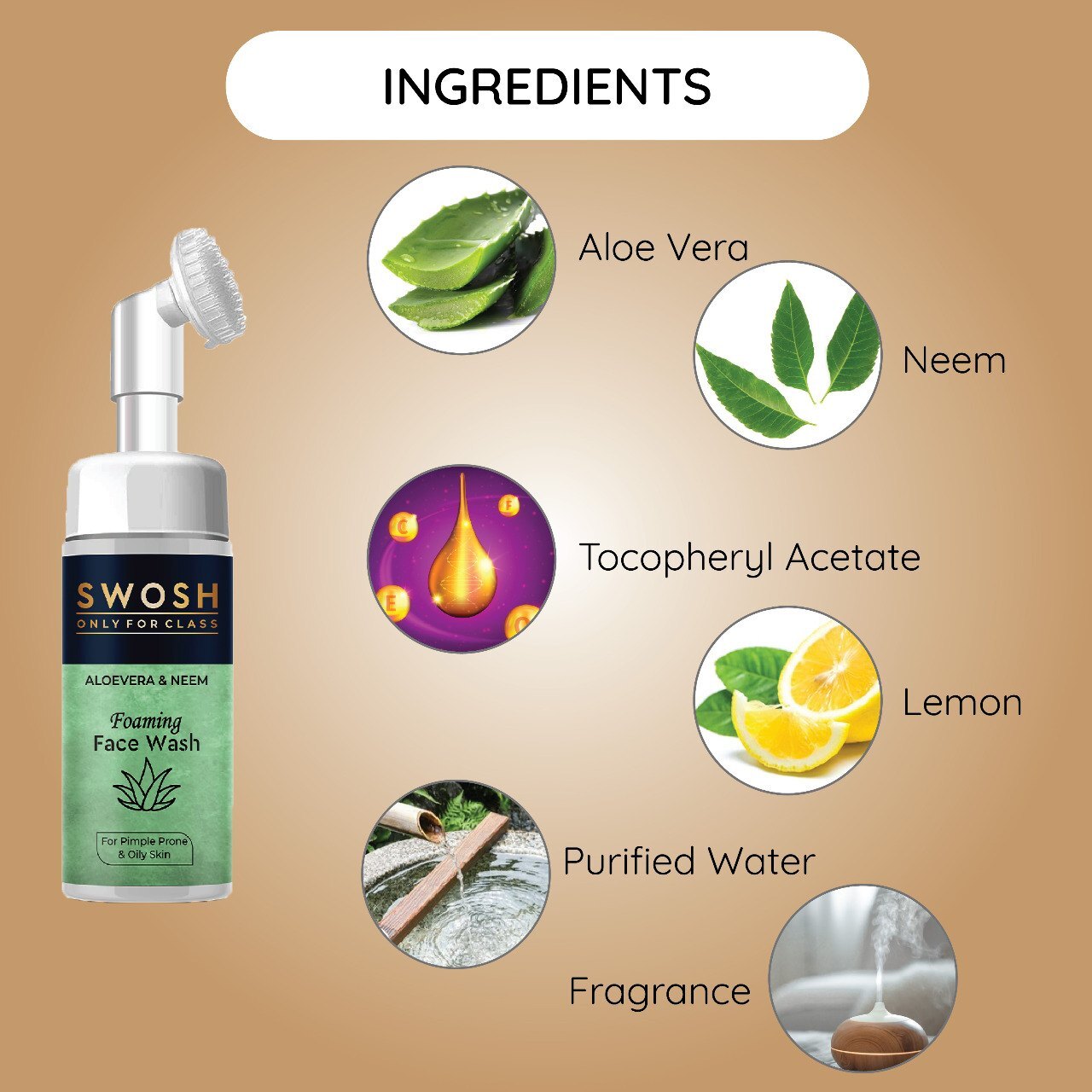 Swosh Neem-Aloevera Foaming Facewash