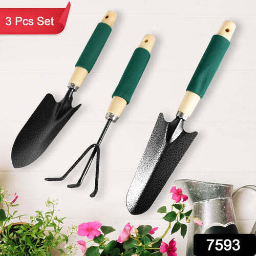 Gardening Tools - Hand Cultivator, Small Trowel, Garden Fork (Set of 3)