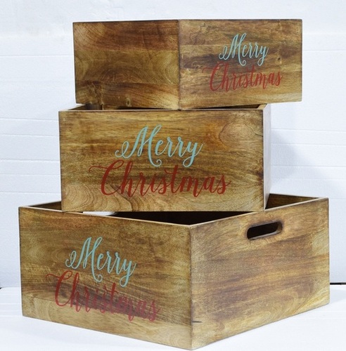 Set of 3 Wooden Caddy