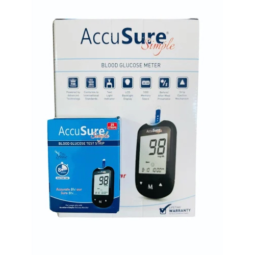 Accusure Glucometer With 25 Strips
