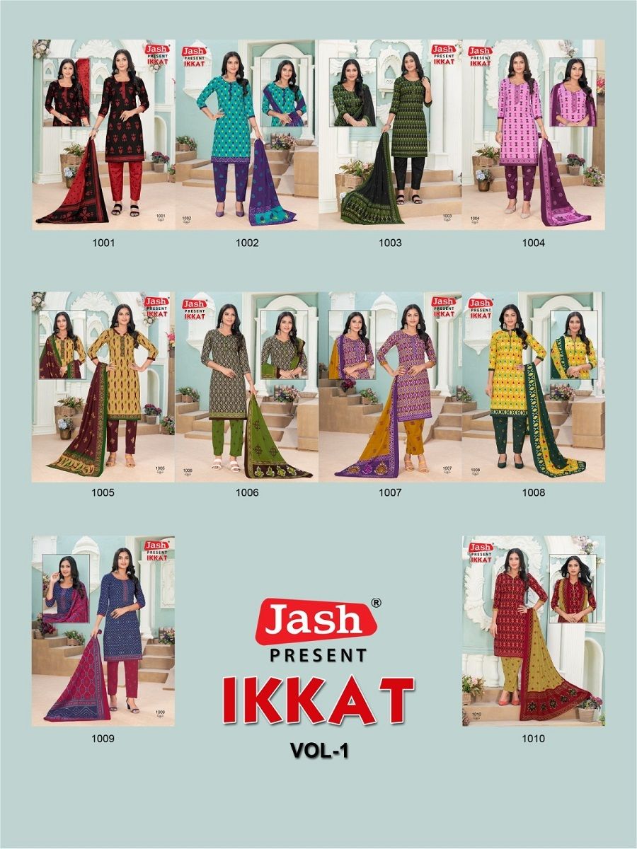 Jash Ikkat Vol-1 Kurti Pant With Dupatta
