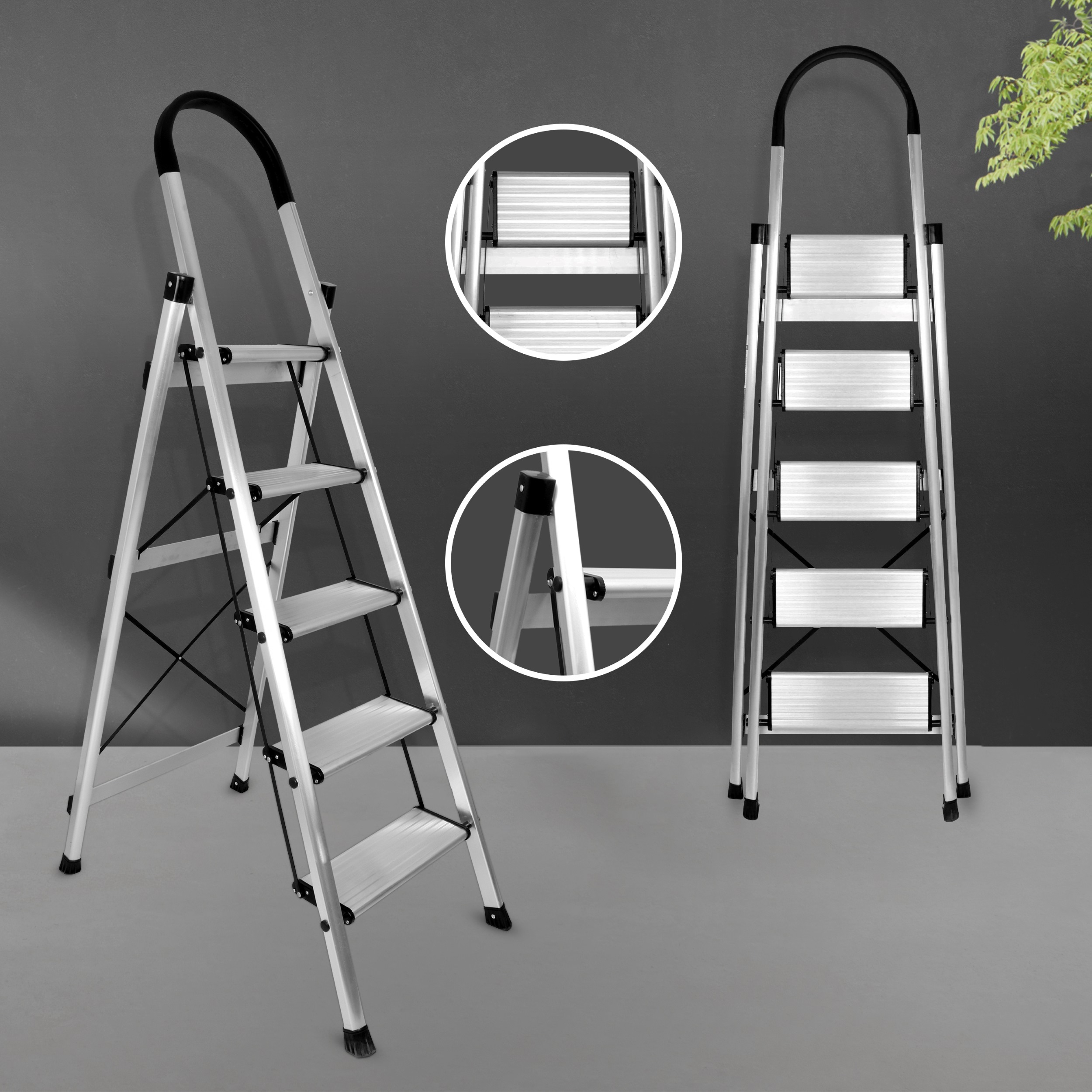 ALUMINIUM PREMIUM SILVER 5 STEP LADDER