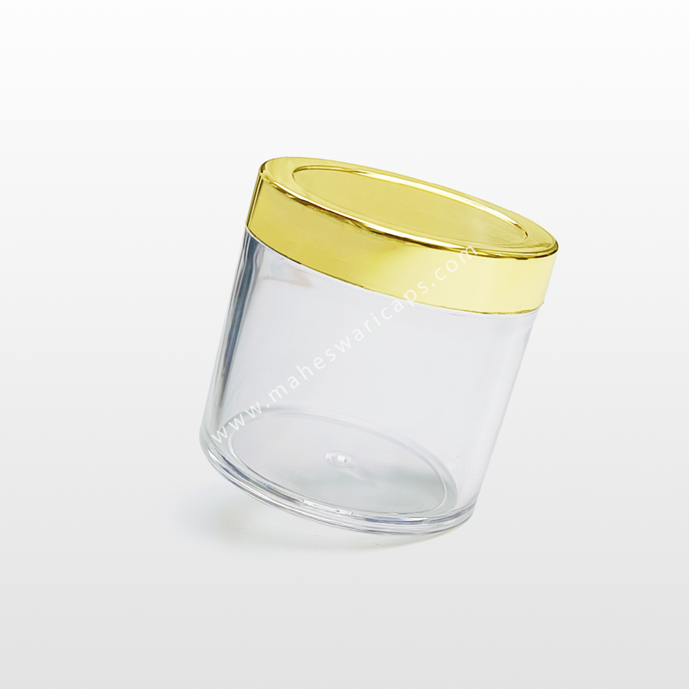 Transparent 100gm Acrylic Jar with Golden Cap