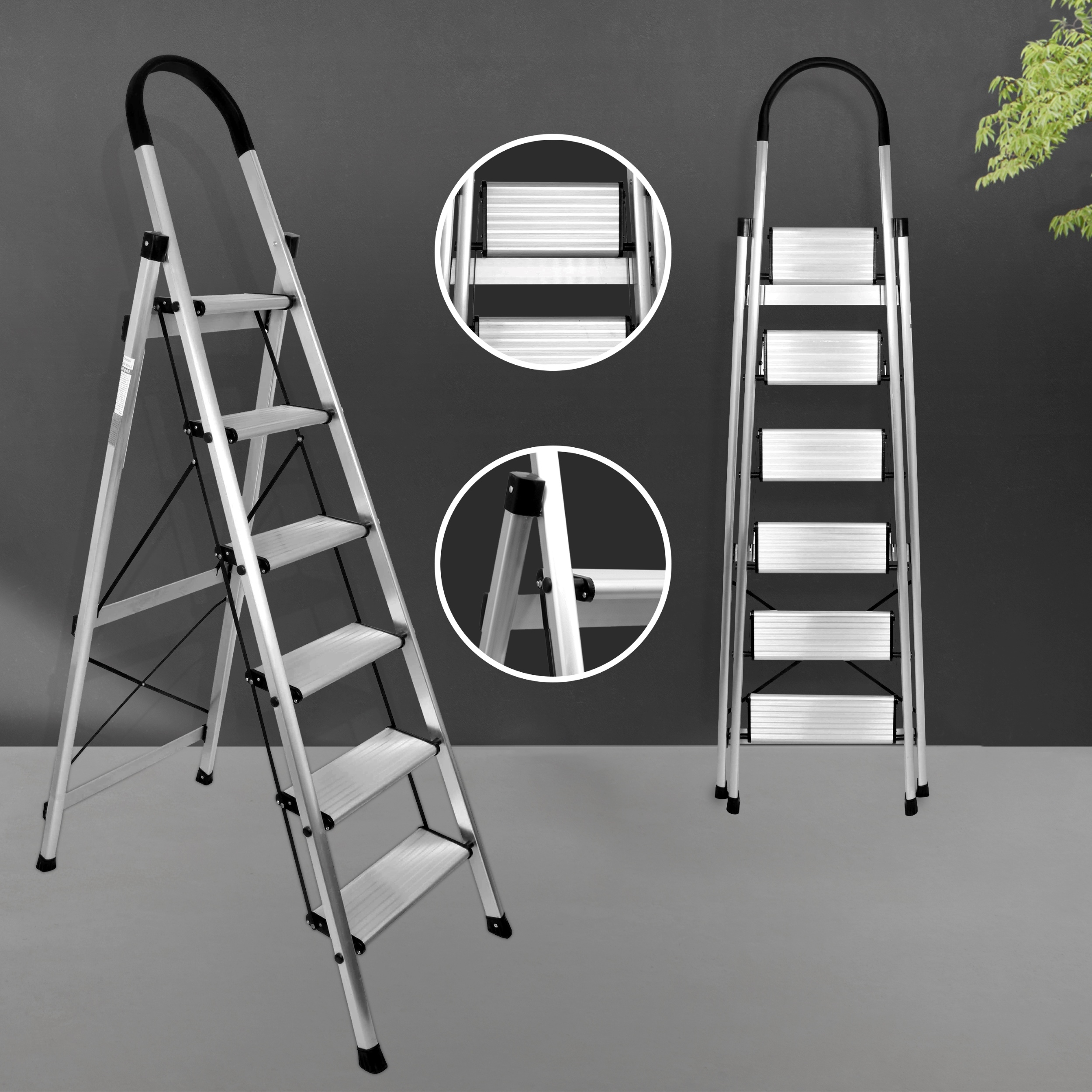 ALUMINIUM PREMIUM SILVER 6 STEP LADDER