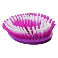 Pvc Cloth Cleaning Brush - Pvc & Plastic Material, 8 Inch Oval Shape, Soft Bristle, Pink & White Color | Perfect For Domestic Cleaning Tasks
