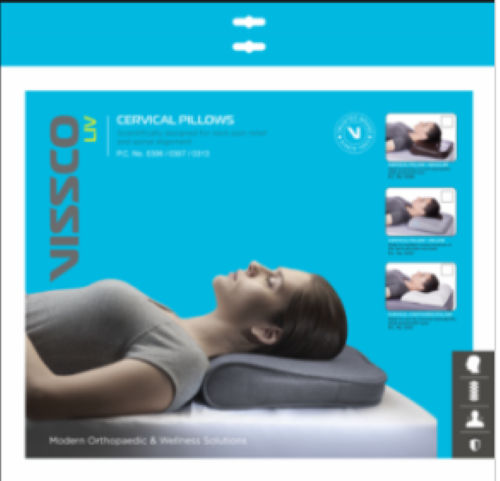 Cervical Pillow Deluxe Grey Vissco  (Universal)(Pc no:0307G)