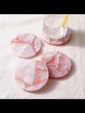Rose Quartz round coasters