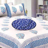 Flower Printed Blue Circle Bed Server