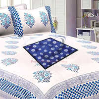 Flower Printed Blue Square Bed Server