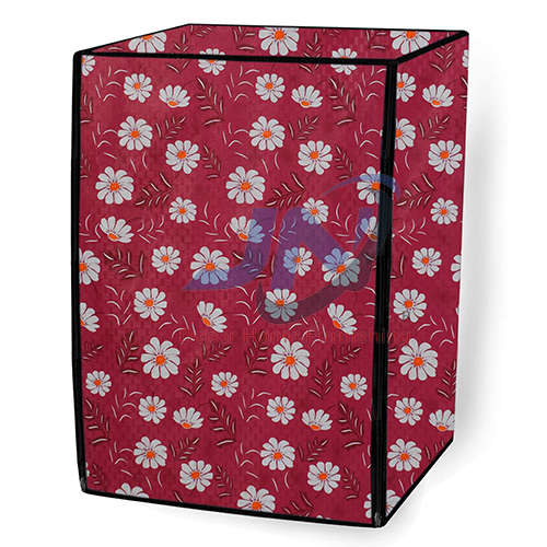 Flower Printed Red Washing Machine Cover