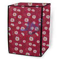 Durable Flower Printed Red Washing Machine High-Quality Polyester Cover