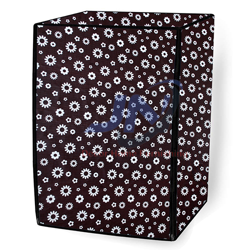 Flower Printed Brown Washing Machine Cover