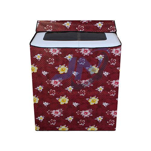 Multicolor Flower Printed Red Washing Machine Cover