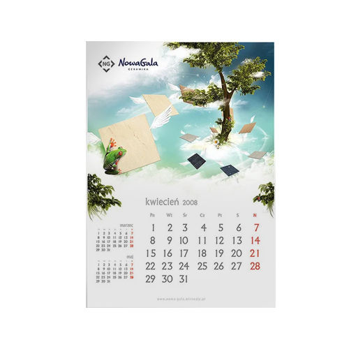 Light Weight Rectangular Printed Paper Calendar