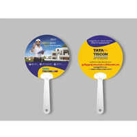6x6 Inch Plastic Promotional Hand Fan - 6x6 Inch Size, Multicolor Design | Round Shape, Indoor & Outdoor Versatility, Modern Style