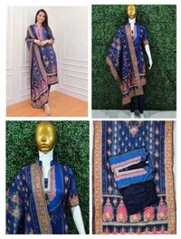 Jaipuri Suit - Pure Muslin Silk Top, Rayon Cotton Pant, Beautiful Printed Maslin Dupatta With Full Sequence Work | Sizes M To 10xl, Easy Breezy Comfort